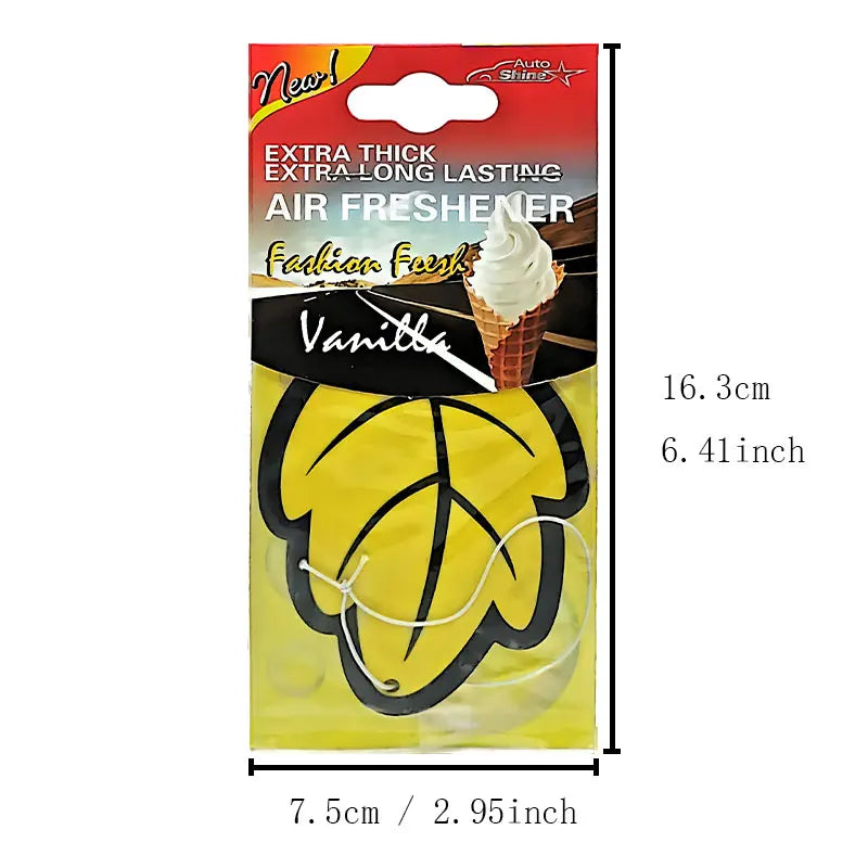 Natural Scented Tea Paper Car Air Freshener | Leaf Shape Hanging Vanilla Perfume MyPetiteCar.com