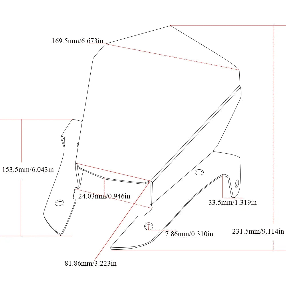 Windshield Windscreen for Yamaha MT-07 MT07 FZ-07 2013-2017 | Motorcycle Wind Deflector MyPetiteCar.com