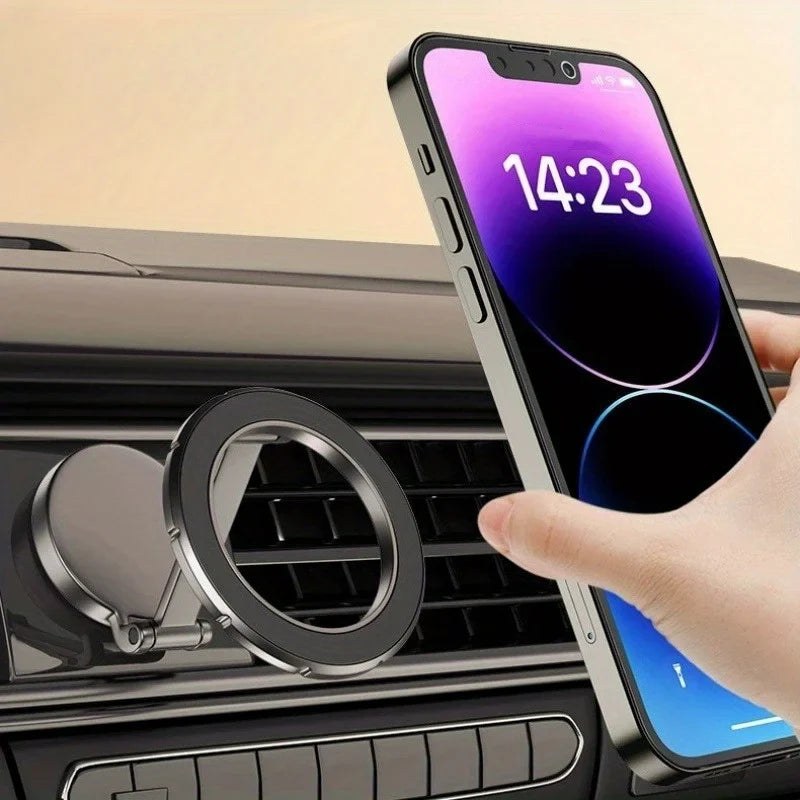360° Rotating Magnetic Car Phone Holder | Foldable Dashboard Mount for All Smartphones