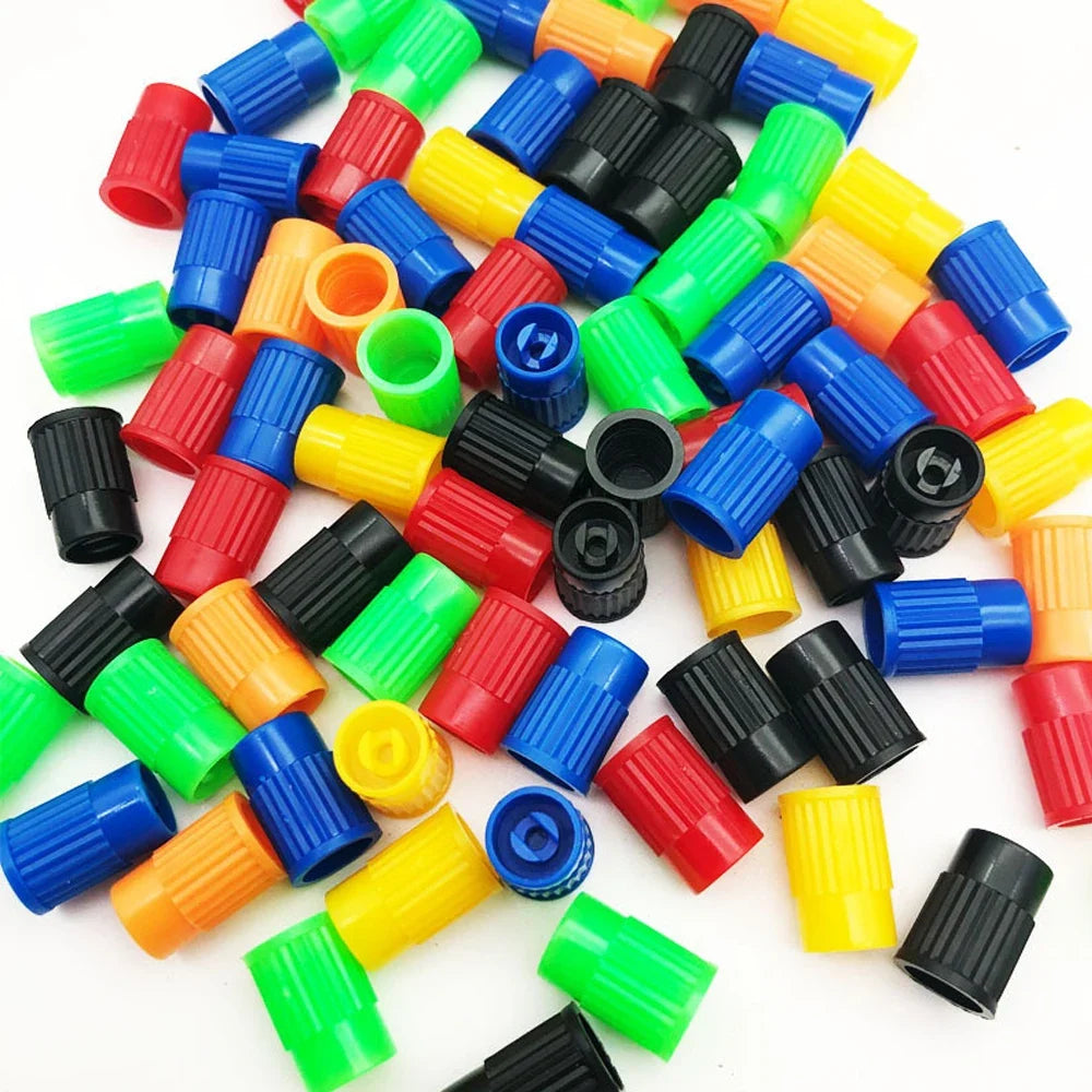 Plastic Tire Valve Caps with Built-in Valve Core Remover | Universal Stem Covers for Cars, Bikes, Trucks MyPetiteCar.com