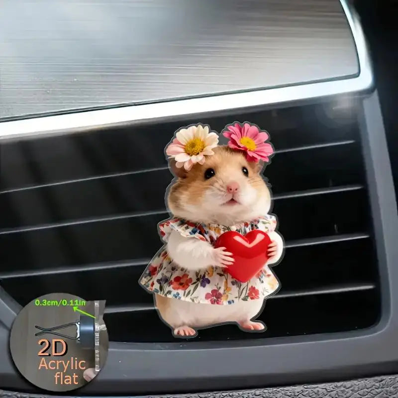 Acrylic Car Vent Clip Aromatherapy Air Freshener Holder 2D Decorative Air Conditioning Vents Accessory for Vehicle Interior MyPetiteCar.com