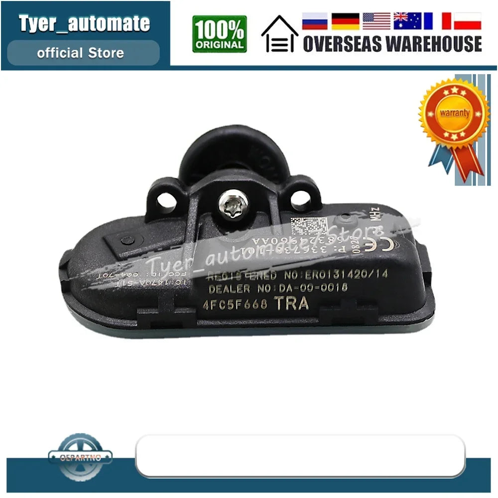 TPMS Sensor 434MHz for Jeep Cherokee RAM 1500 2500 3500 | 4 Pack 68324960AA 68324960AB