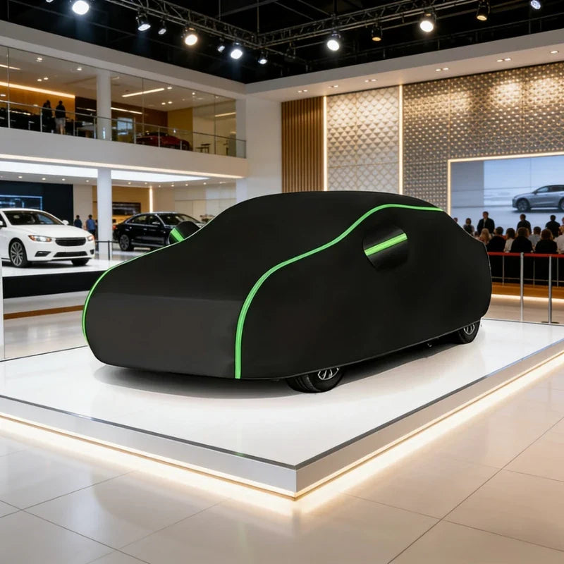 Universal Car Cover with Reflective Strip | Black Outdoor Dust and Snow Protection MyPetiteCar.com