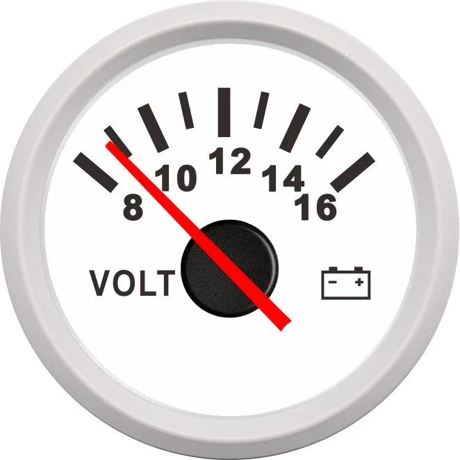 AD Universal 52mm Voltmeter | 8-16V Waterproof Gauge for Car Motorcycle Boat with Red Backlight MyPetiteCar.com