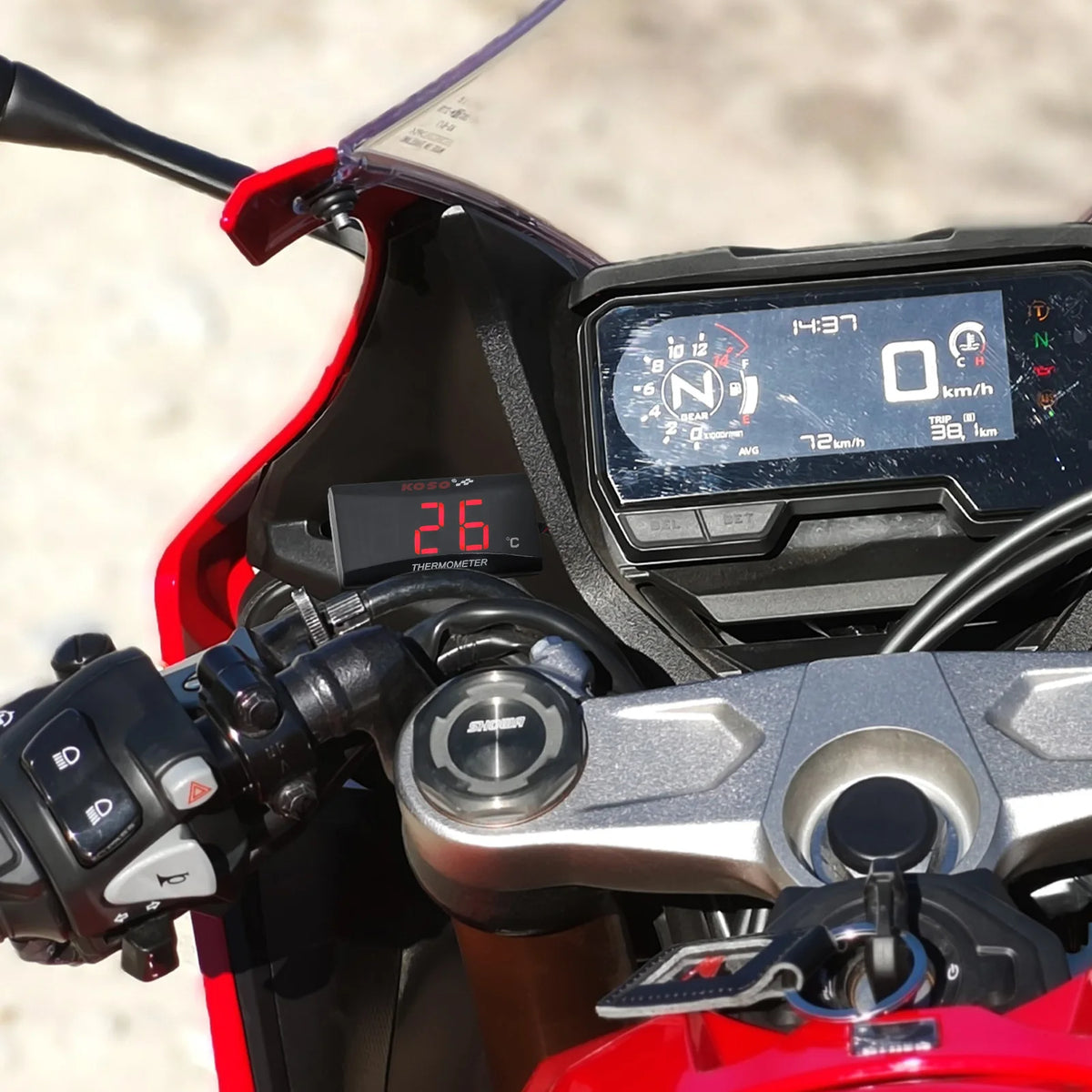 KOSO Water Temperature Gauge | Motorcycle Temp Sensor for XMAX250 300 NMAX CB 400 CB500X