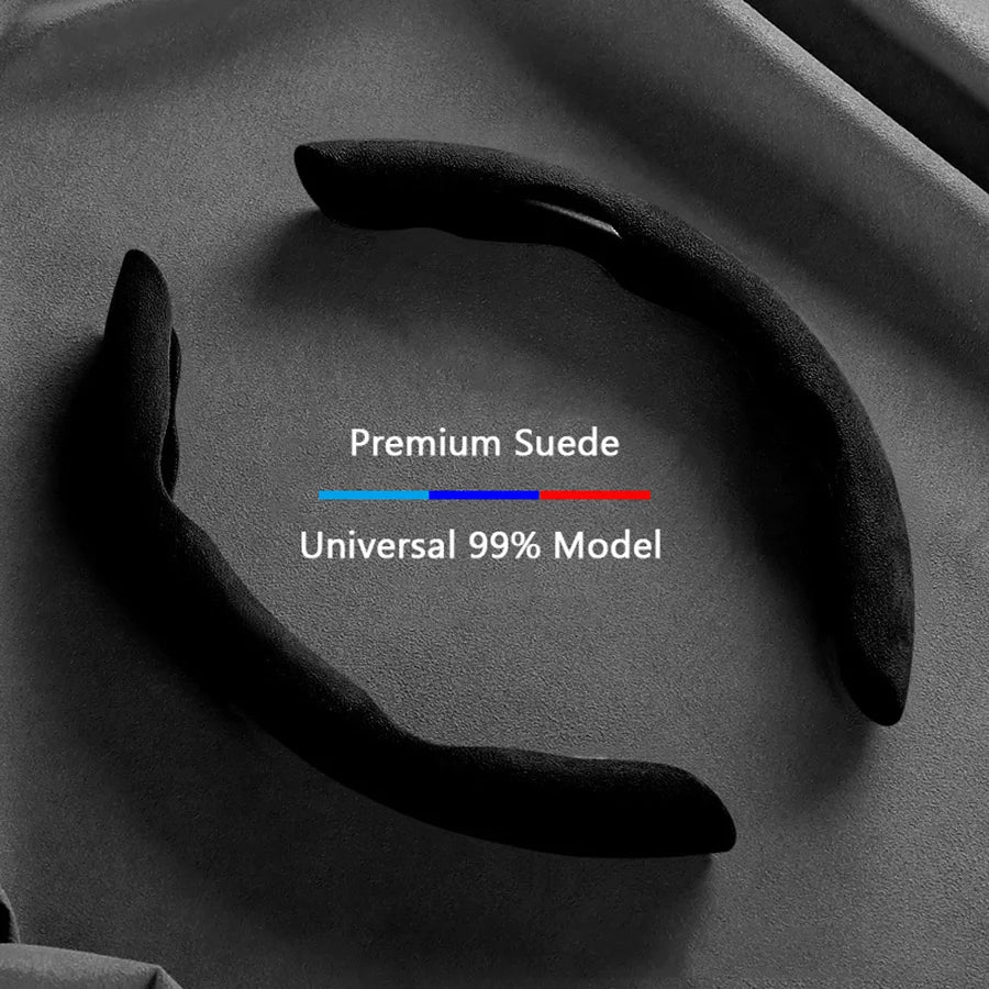 Suede Universal 38CM Car Steering Wheel Booster Cover Non-Slip Auto Interior Steer Protector Decoration Accessories-Brown MyPetiteCar.com