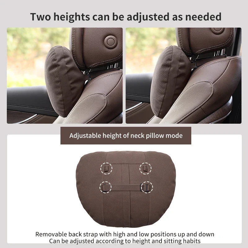 Suede Car Headrest Neck Pillow | Maybach S-Class Inspired Design MyPetiteCar.com