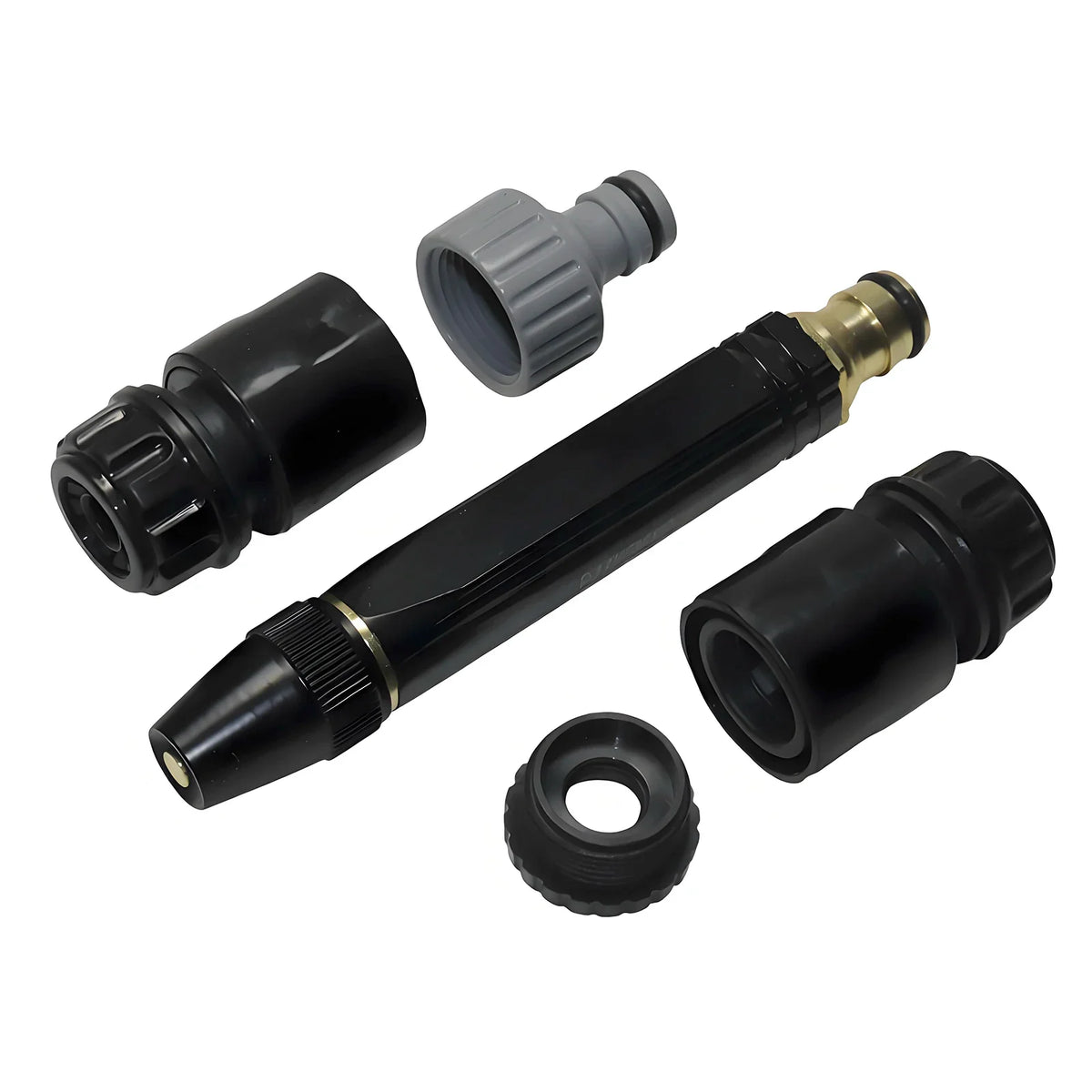 4-Piece Adjustable Car Wash Water Gun Set | High Pressure Metal Spray Nozzle