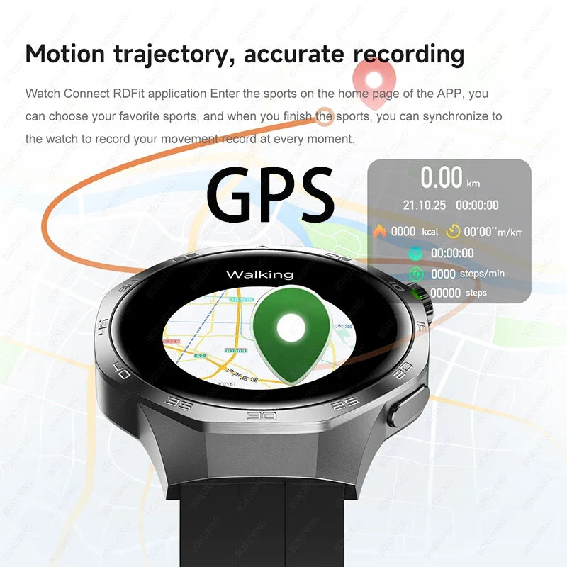 2025 New Watch 5 MAX Smart Watch HD AMOLED Screen NFC GPS Tracker Bluetooth Call Waterproof Sports Health Smartwatch Men Women