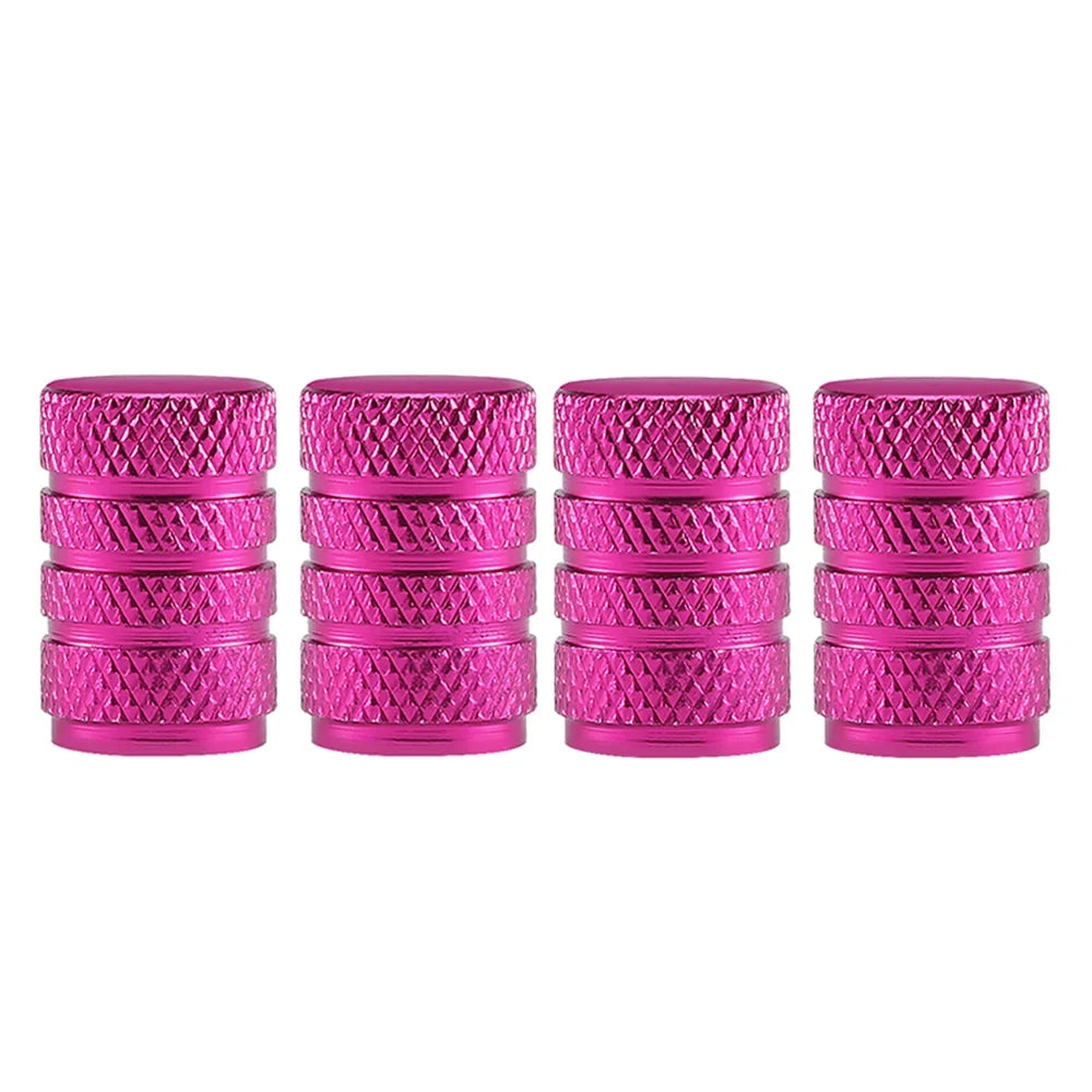 DSYCAR 4Pcs Silver Aluminum Knurling Tire Valve Stem Caps | US Schrader Compatible MyPetiteCar.com