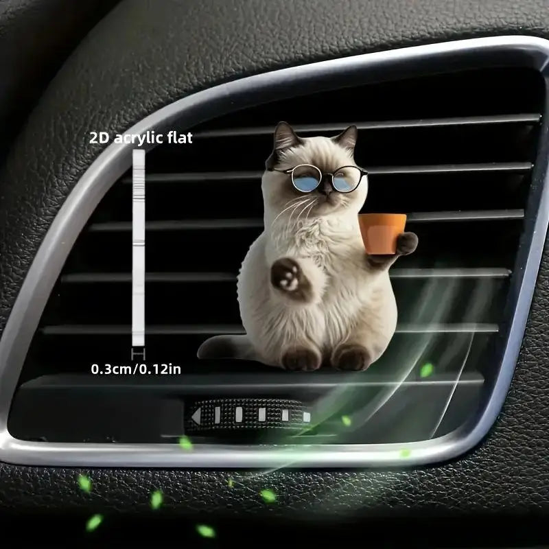 Acrylic Car Vent Clip Aromatherapy Air Freshener Holder 2D Decorative Air Conditioning Vents Accessory for Vehicle Interior MyPetiteCar.com