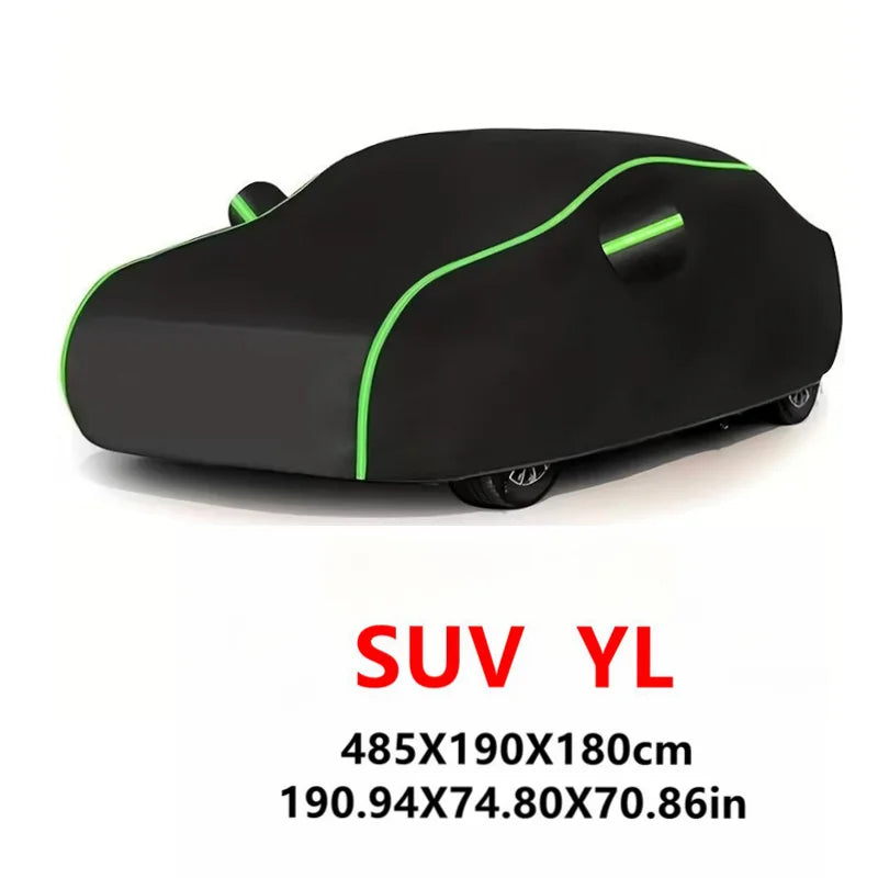 Universal Car Cover with Reflective Strip | Black Outdoor Dust and Snow Protection MyPetiteCar.com