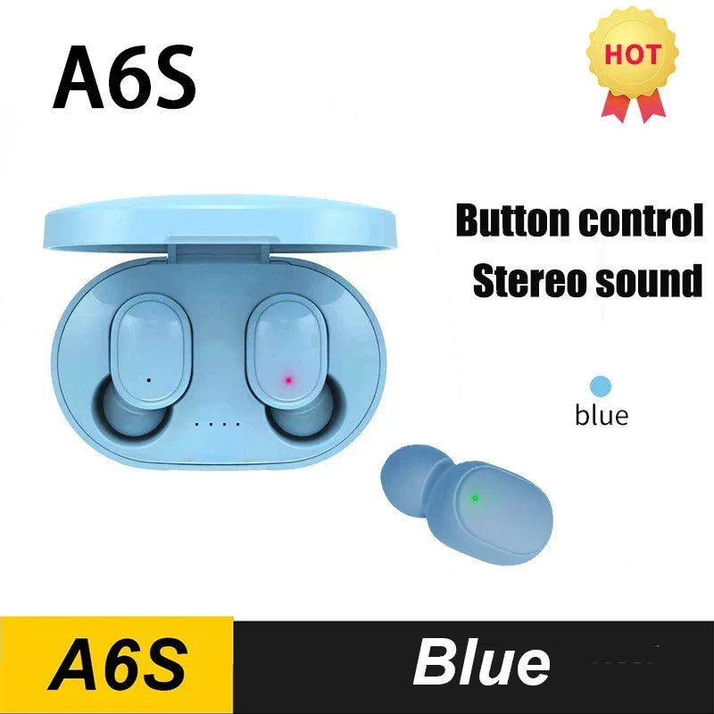 Original A6S TWS Bluetooth Headphone Wireless Earphone Stereo Headset Sport Earbuds With Microphone Charging box For Smartphone