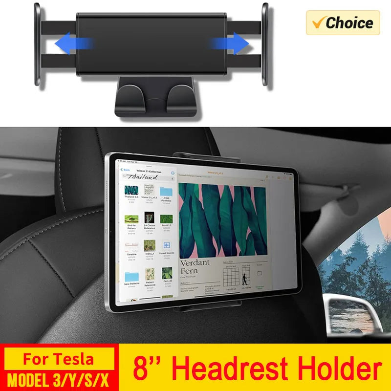 Headrest Tablet Holder for Tesla Model 3 Y Juniper | Back Seat Phone Mount with 360° Stand MyPetiteCar.com