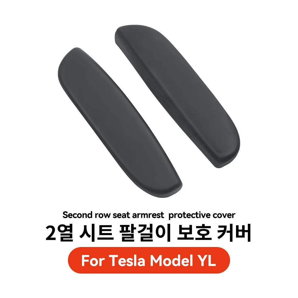 YZ For Tesla New Model YL 2025+ Silicone Second Row Seat Armrest Cover Car Interior Protective Cover Tailored Auto Accessories MyPetiteCar.com