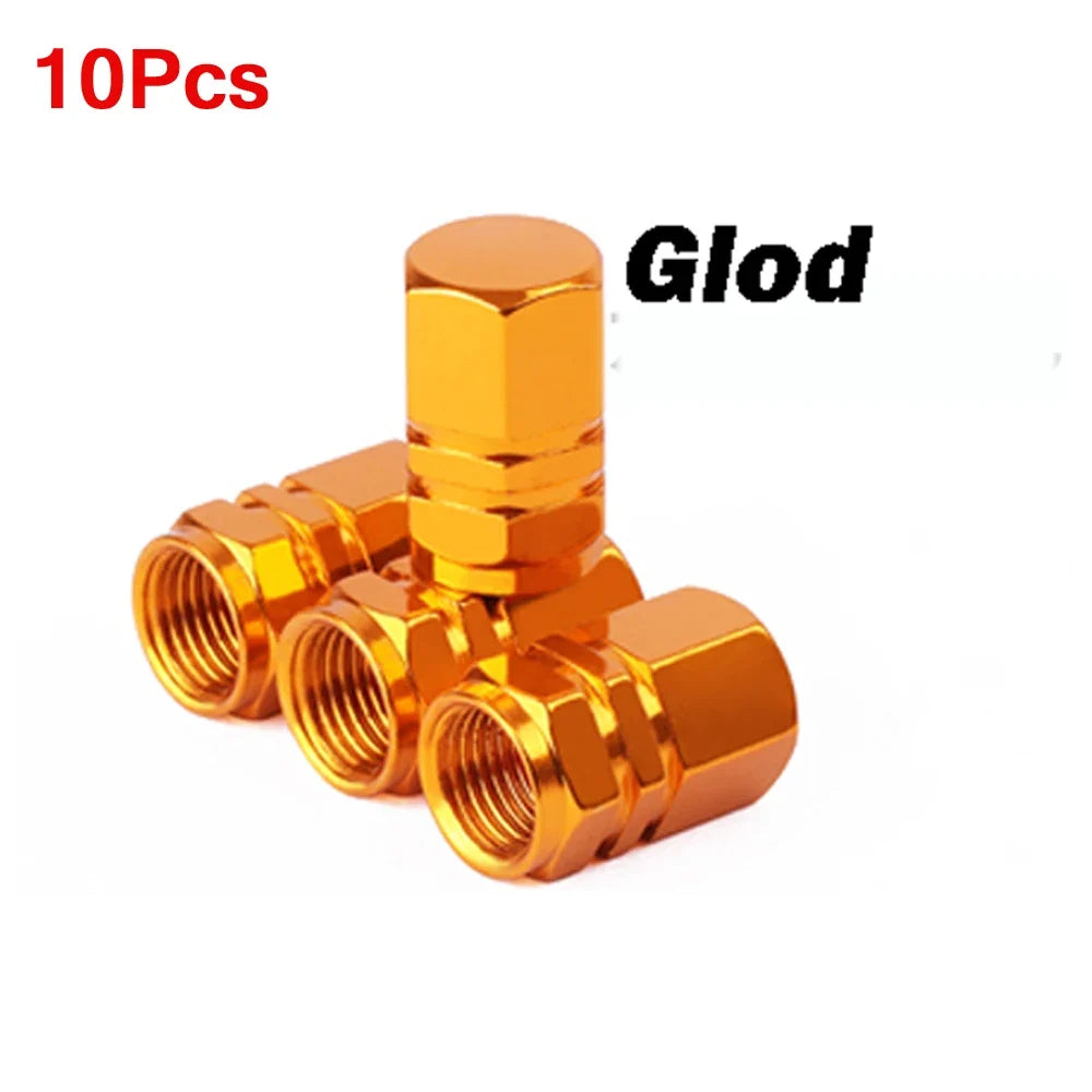 Aluminum Alloy Tire Valve Caps | 5 or 10 Pack Waterproof Dustproof Stem Covers MyPetiteCar.com