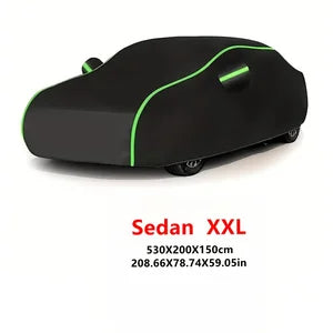 Universal Car Cover with Reflective Strip | Black Outdoor Dust and Snow Protection MyPetiteCar.com
