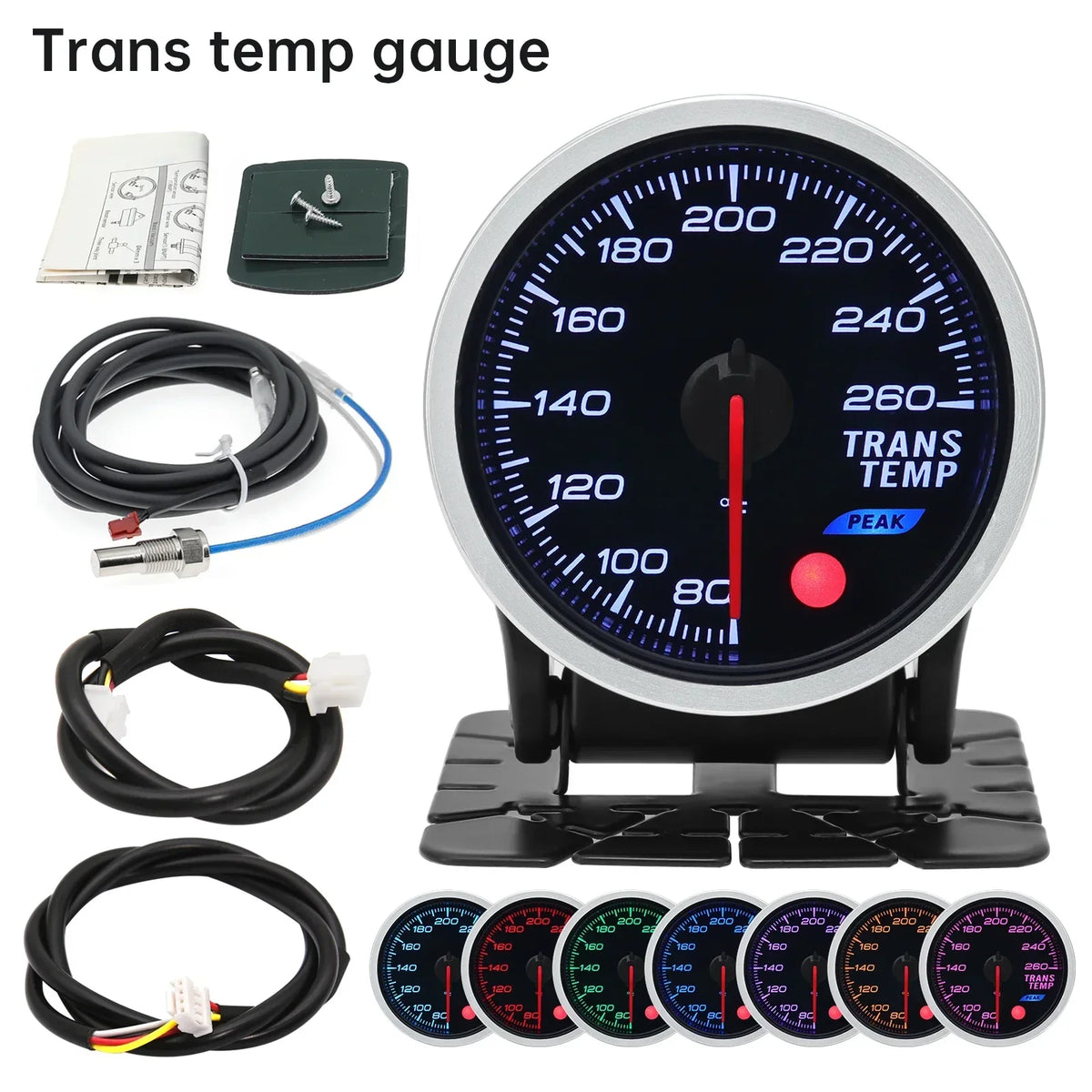 2 Inch 52mm Smoke Lens Turbo Boost Gauge | 8 Color Backlight Car Gauge with Sensor MyPetiteCar.com