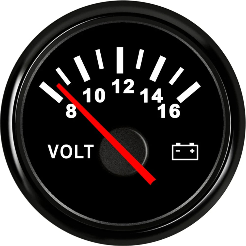 AD Universal 52mm Voltmeter | 8-16V Waterproof Gauge for Car Motorcycle Boat with Red Backlight MyPetiteCar.com