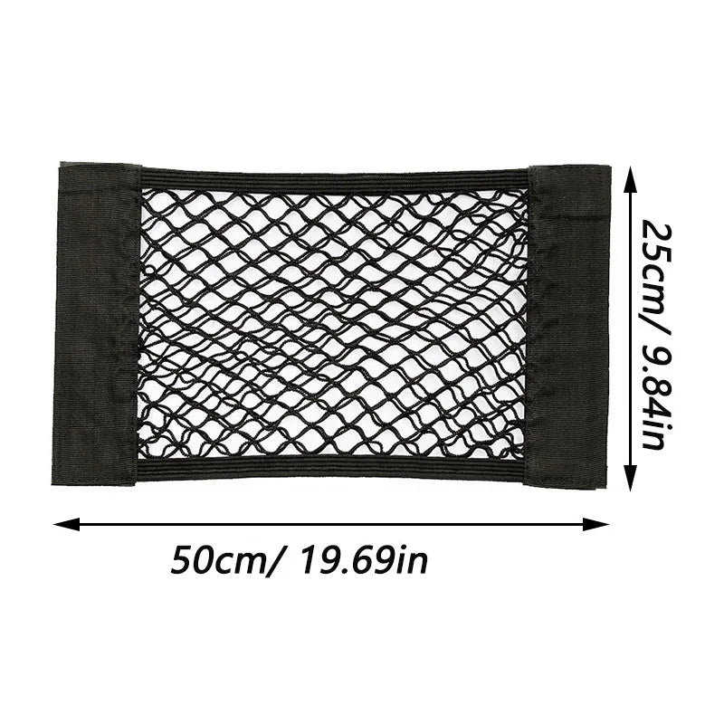Universal Car Trunk Organizer Dual-Layer Mesh with Fire Extinguisher Net