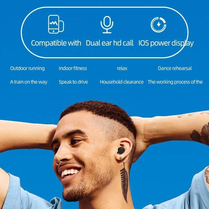 Original A6S TWS Bluetooth Headphone Wireless Earphone Stereo Headset Sport Earbuds With Microphone Charging box For Smartphone