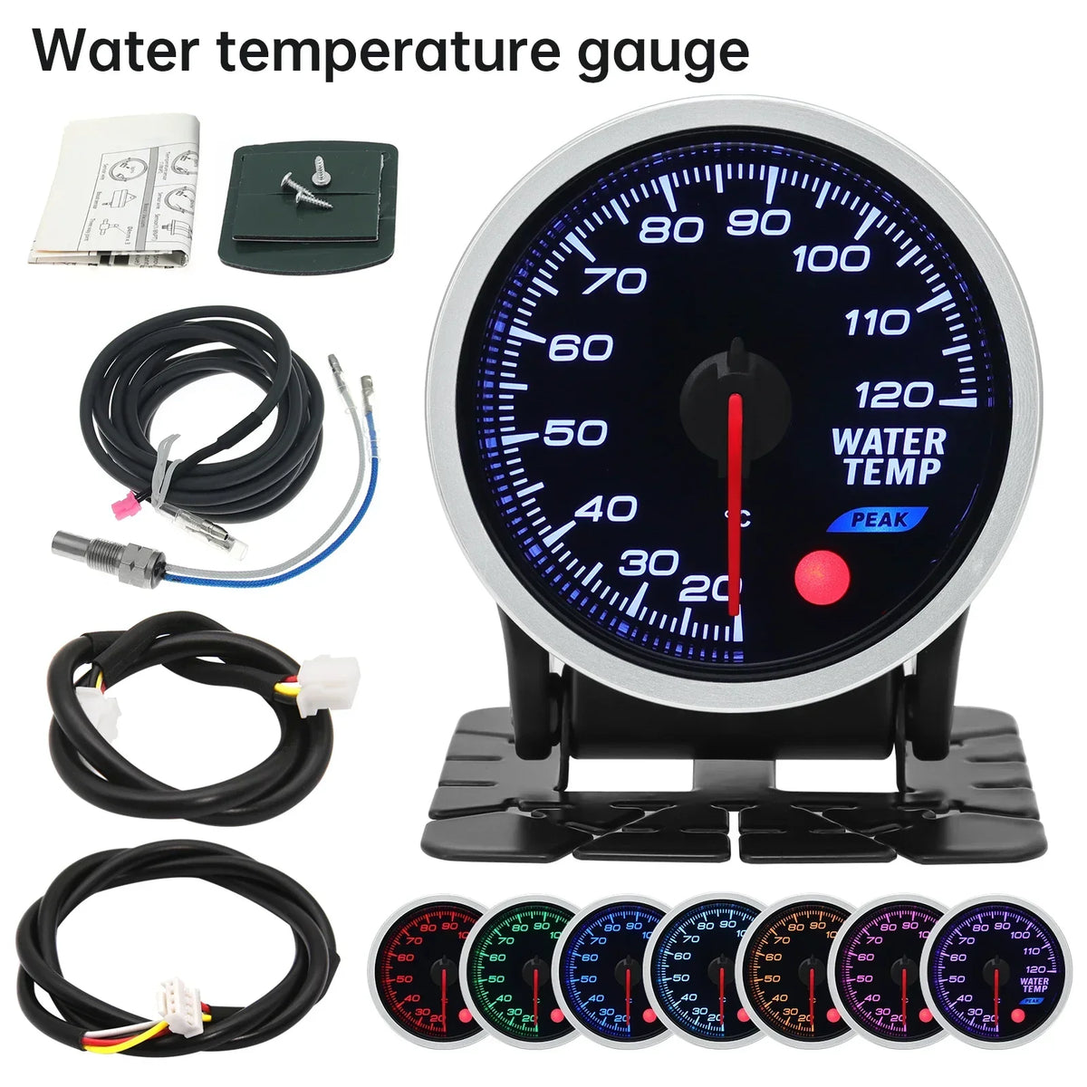 2 Inch 52mm Smoke Lens Turbo Boost Gauge | 8 Color Backlight Car Gauge with Sensor MyPetiteCar.com