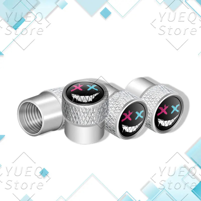 4Pcs XX Smiling Face Logo Pattern Car Tire Valve Caps | Universal Aluminum Tire Stem Covers MyPetiteCar.com