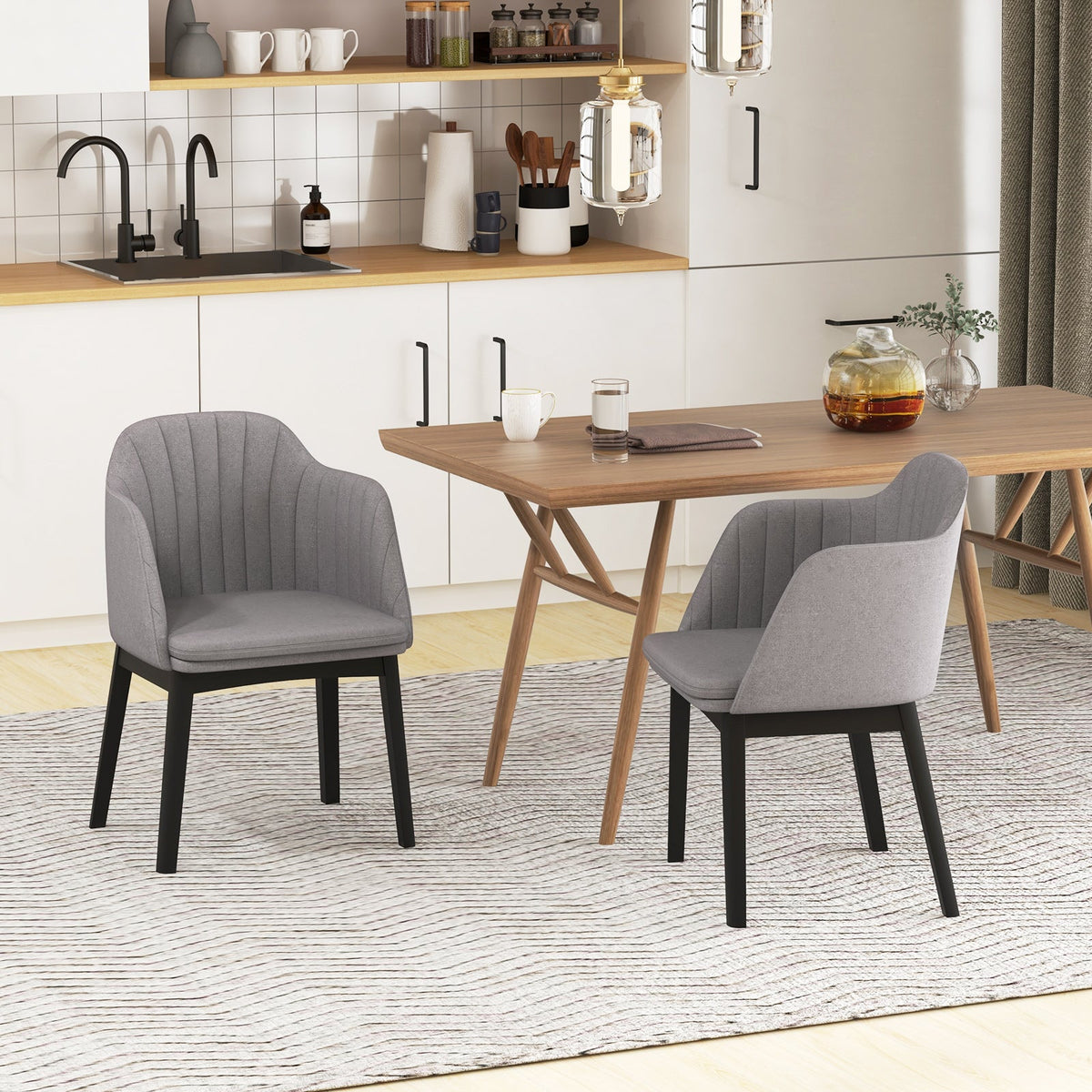 24 Inch Bar Stools Set of 2 with Backs and Footrests