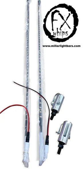 *PAIR* WHITE LED LIGHT WHIP