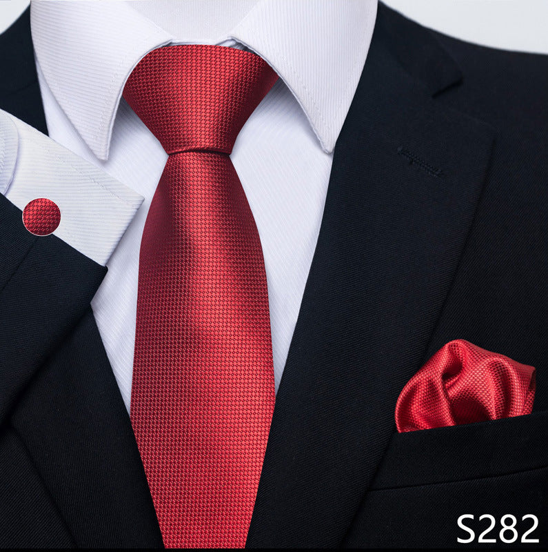 Men's Creative All-match Business Formal Wear Tie Scarf Cuff Buckle Set