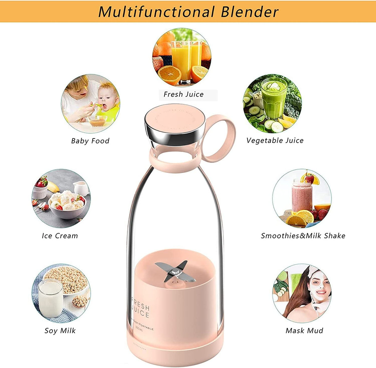 Personal Size Blender; Portable Blender; Battery Powered USB Blender