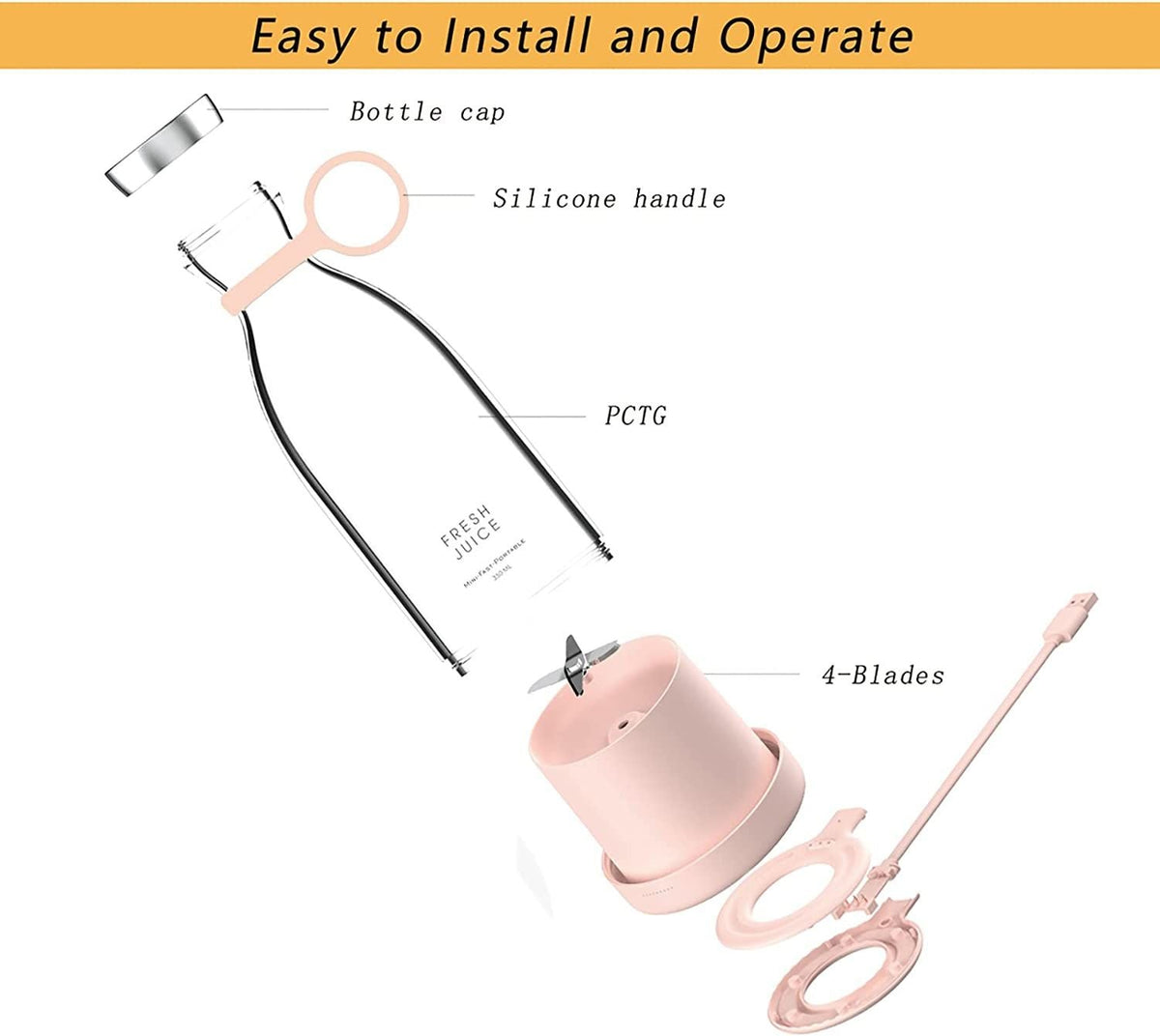 Personal Size Blender; Portable Blender; Battery Powered USB Blender