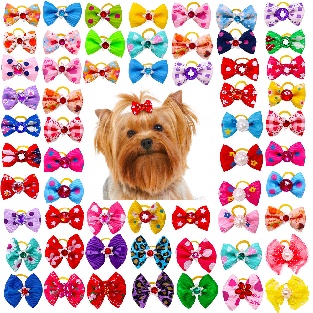 Pet Supplies Bow Rubber Band Scrunchie Head Flower Dog Cat Accessories