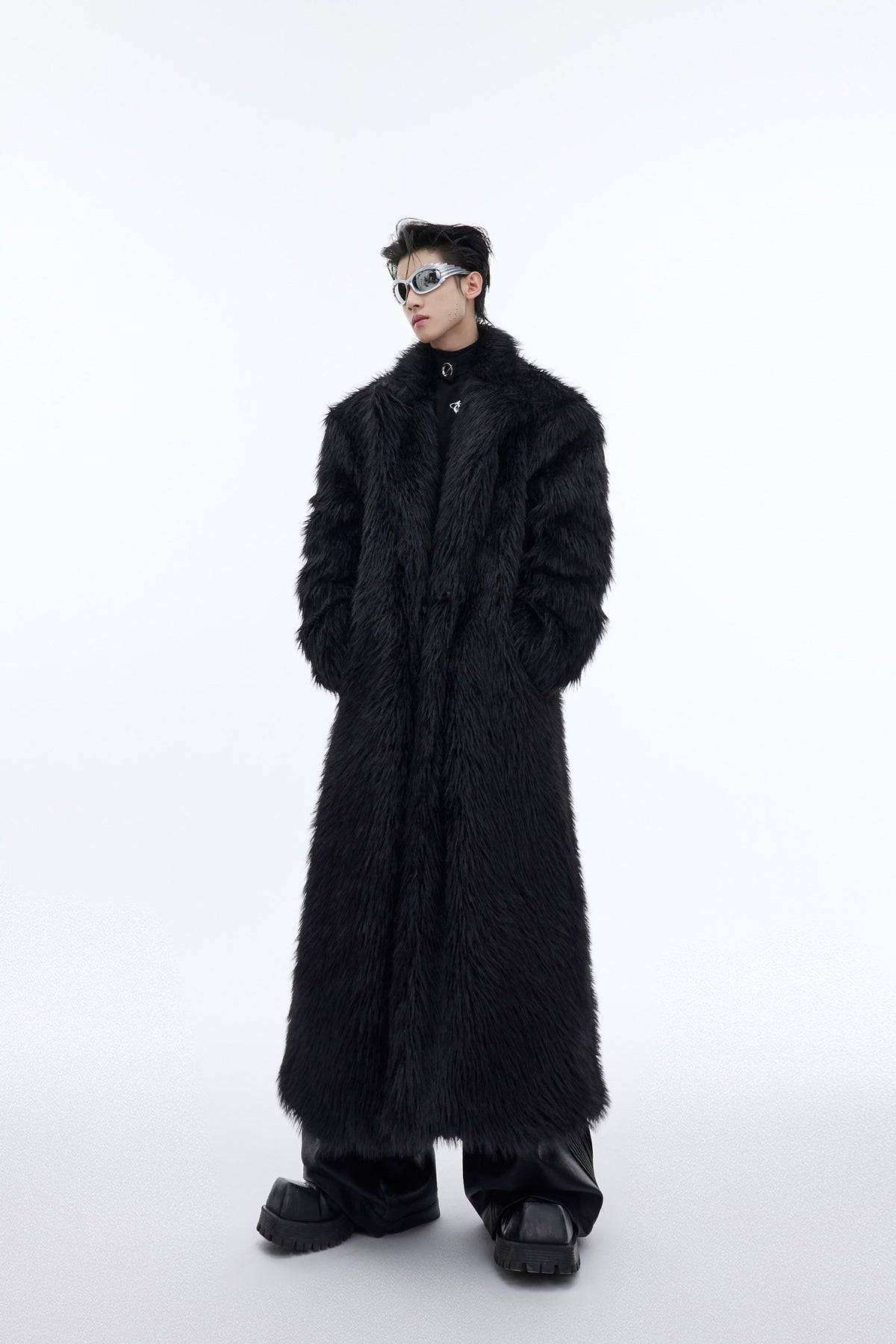 Mink-proof Fur Overcoat Coat Long Below The Knee Plush Trench Coat