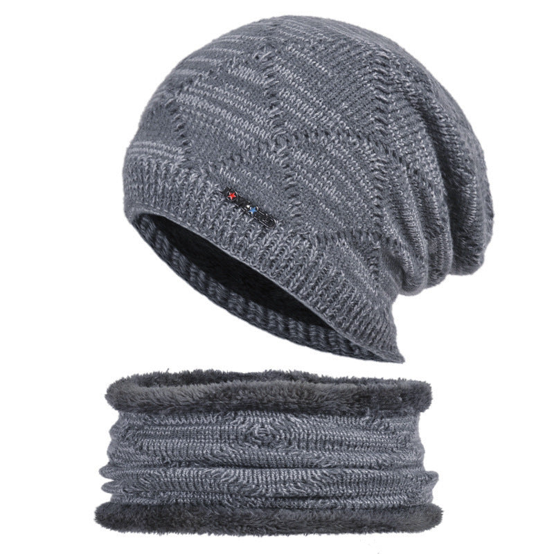 Biking Men's Two-piece Woolen Hat with Ear Protection