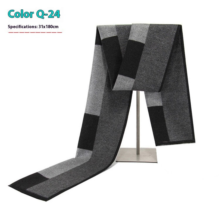 Men's Winter Warm Striped Business Scarf