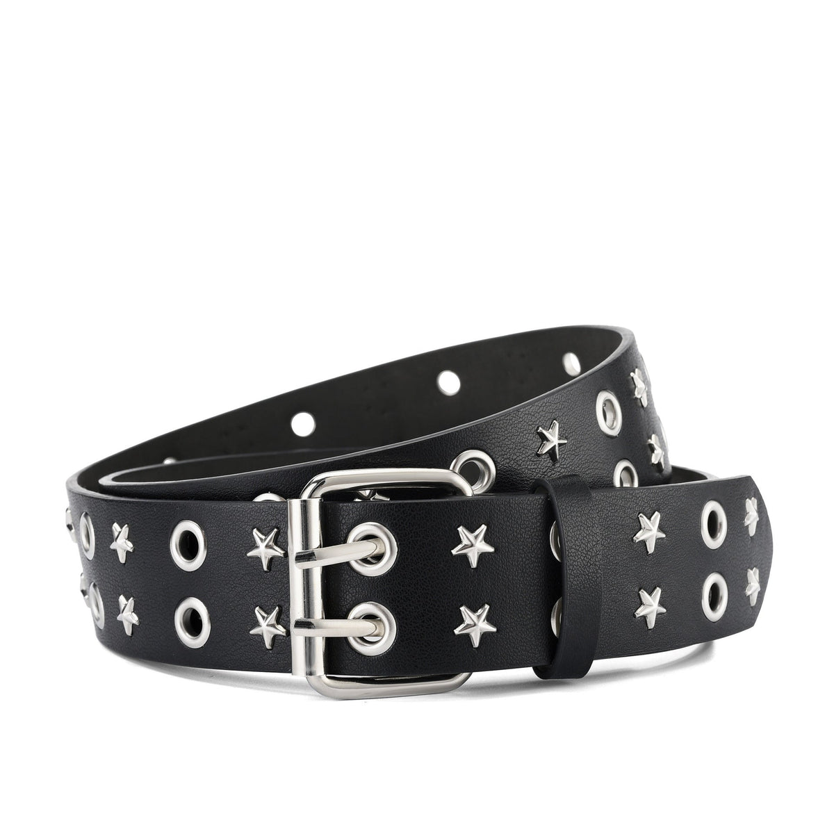Punk Double Row Pin Buckle Denim Men's Belt