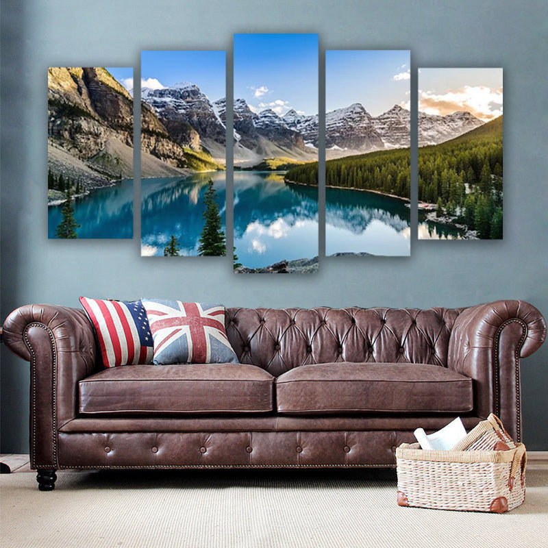 5 Piece Canvas Wall Arts Moraine Lake And Mountain Living Room