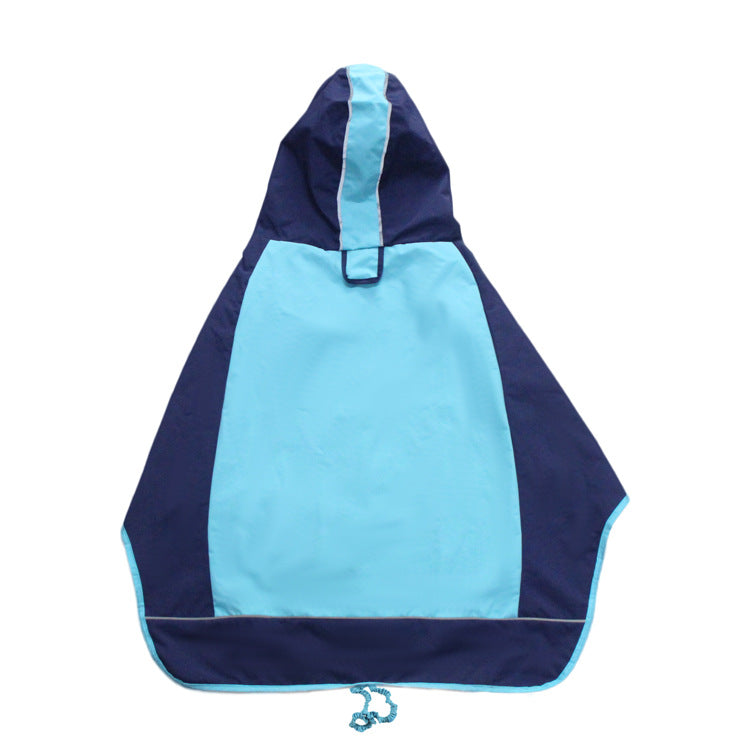 Color Block Cloak Big Dog Raincoat Outdoor Breathable Dog Jacket