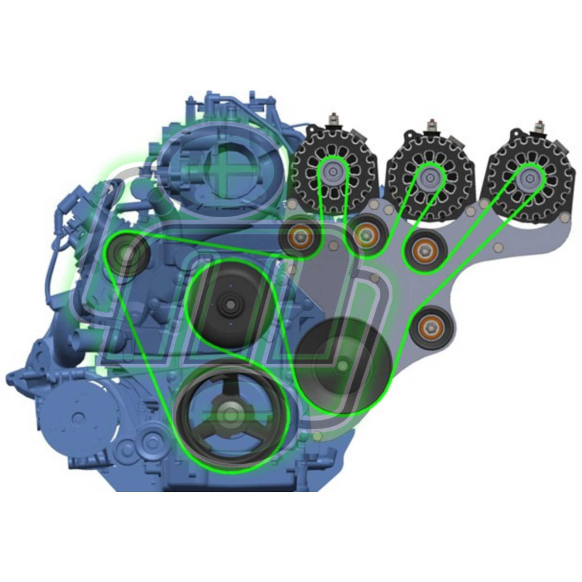 Mechman Triple Alternator Kit 2005-2013 GM Truck / SUV - Dark Blue