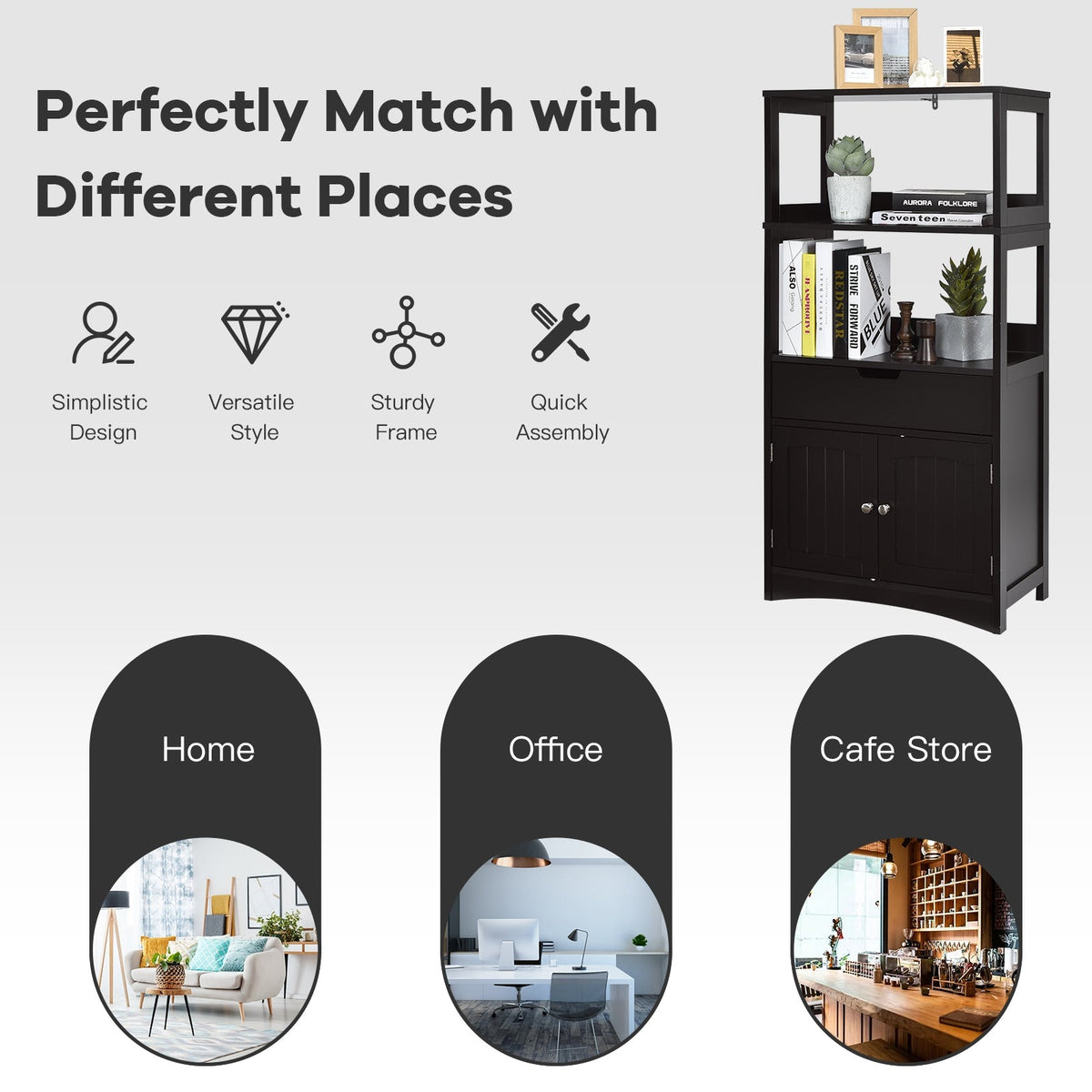 Bathroom Storage Cabinet with Drawer and Shelf Floor Cabinet DirectDeals