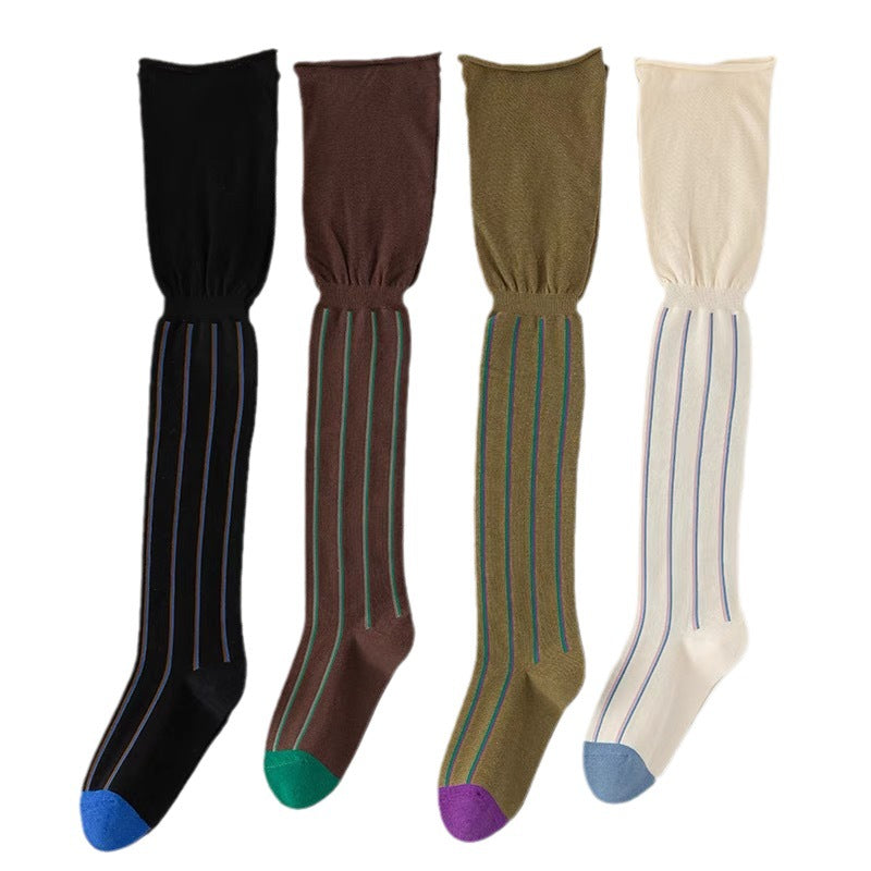 Lady's Colorful Striped Over-the-knee Socks