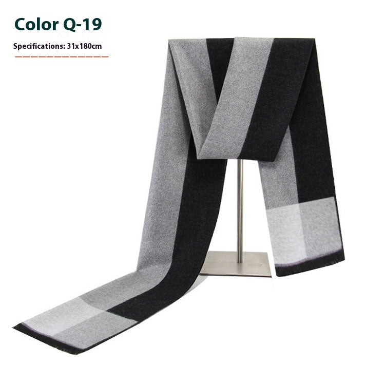 Men's Winter Warm Striped Business Scarf