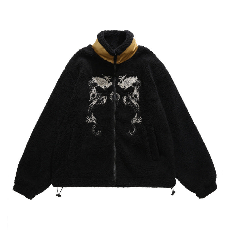 Vintage Embroidered Berber Fleece Cotton Coat Men's Coat