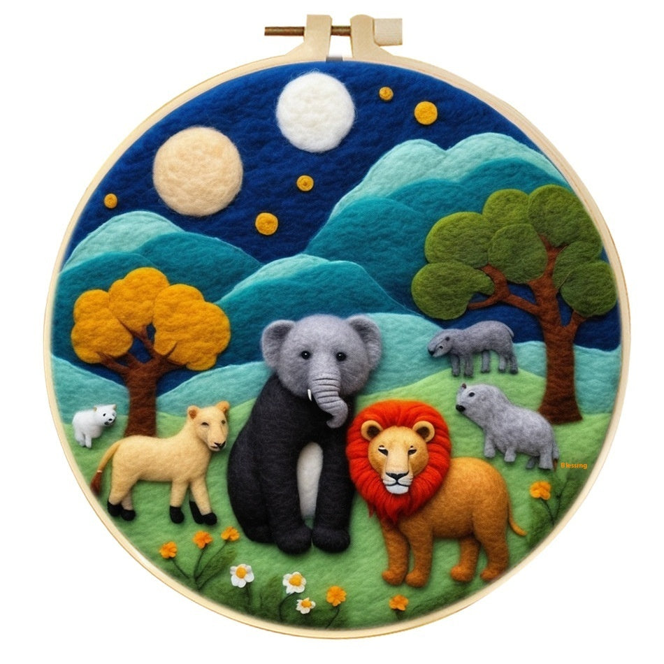 Wool Felt Painting With Embroidery Frame Needle Felt Supplies Suitable For Beginners My Store