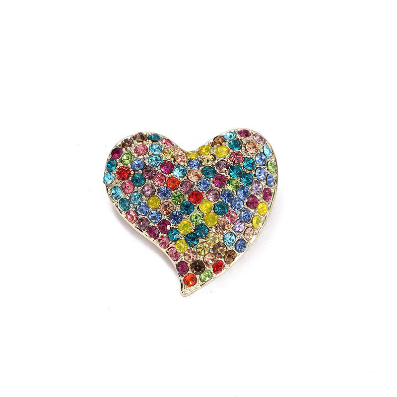 Vintage Rhinestone Heart-shaped Diamond Brooch