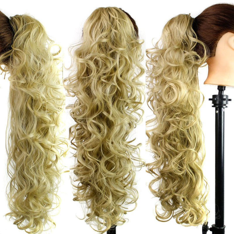 US EU Female Wig Chemical Fiber Ponytail Clip Long Curly