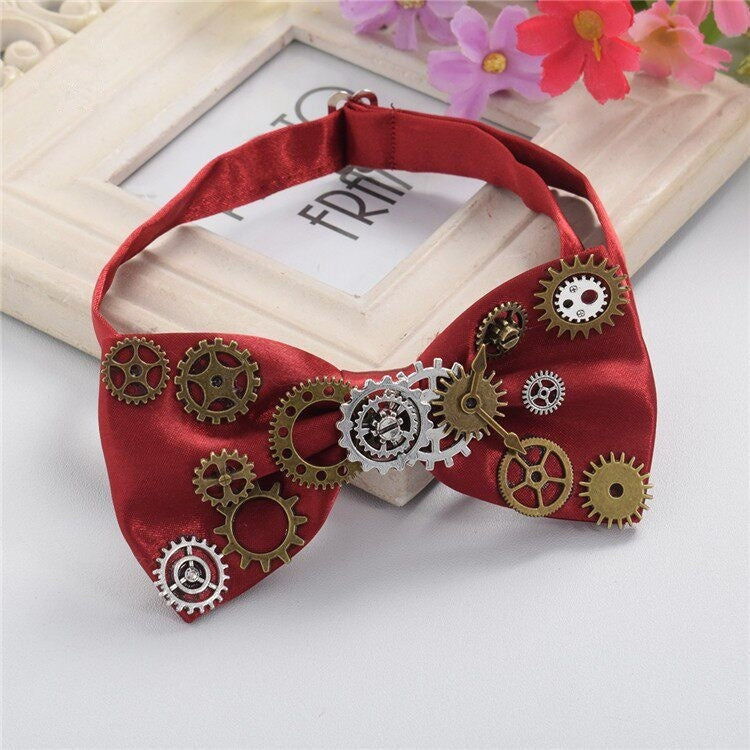 Men's Steampunk Fabric Butterfly Bow Tie