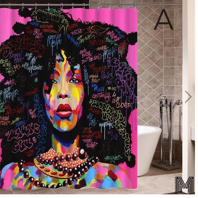 Graffiti Hip Hop African Girl Shower Curtain
