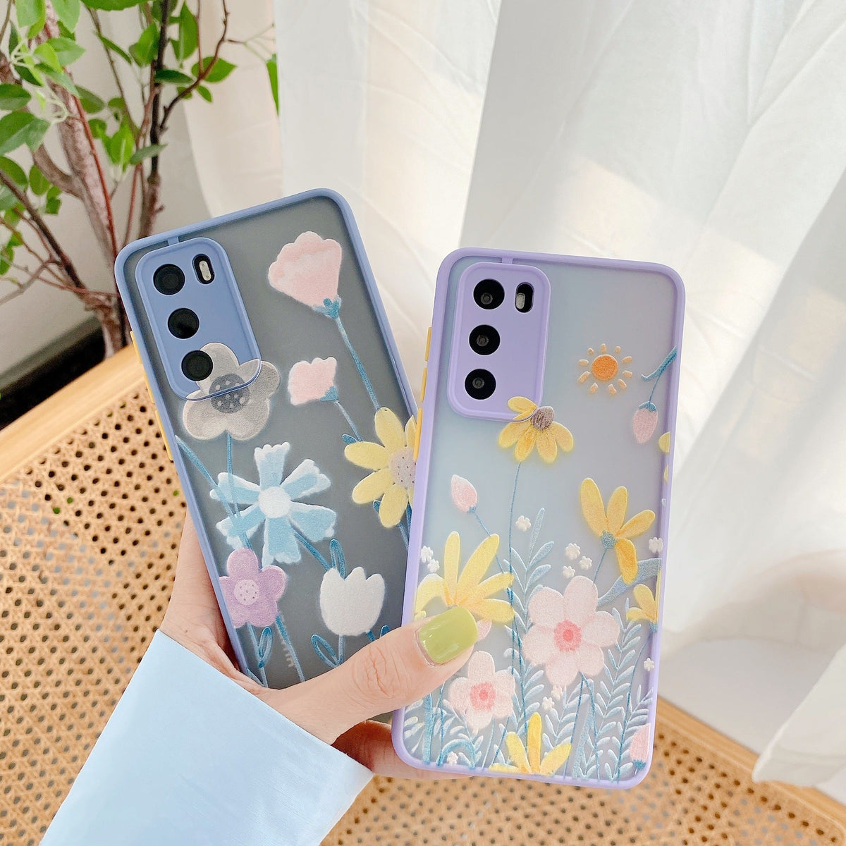 Embossed flower phone case